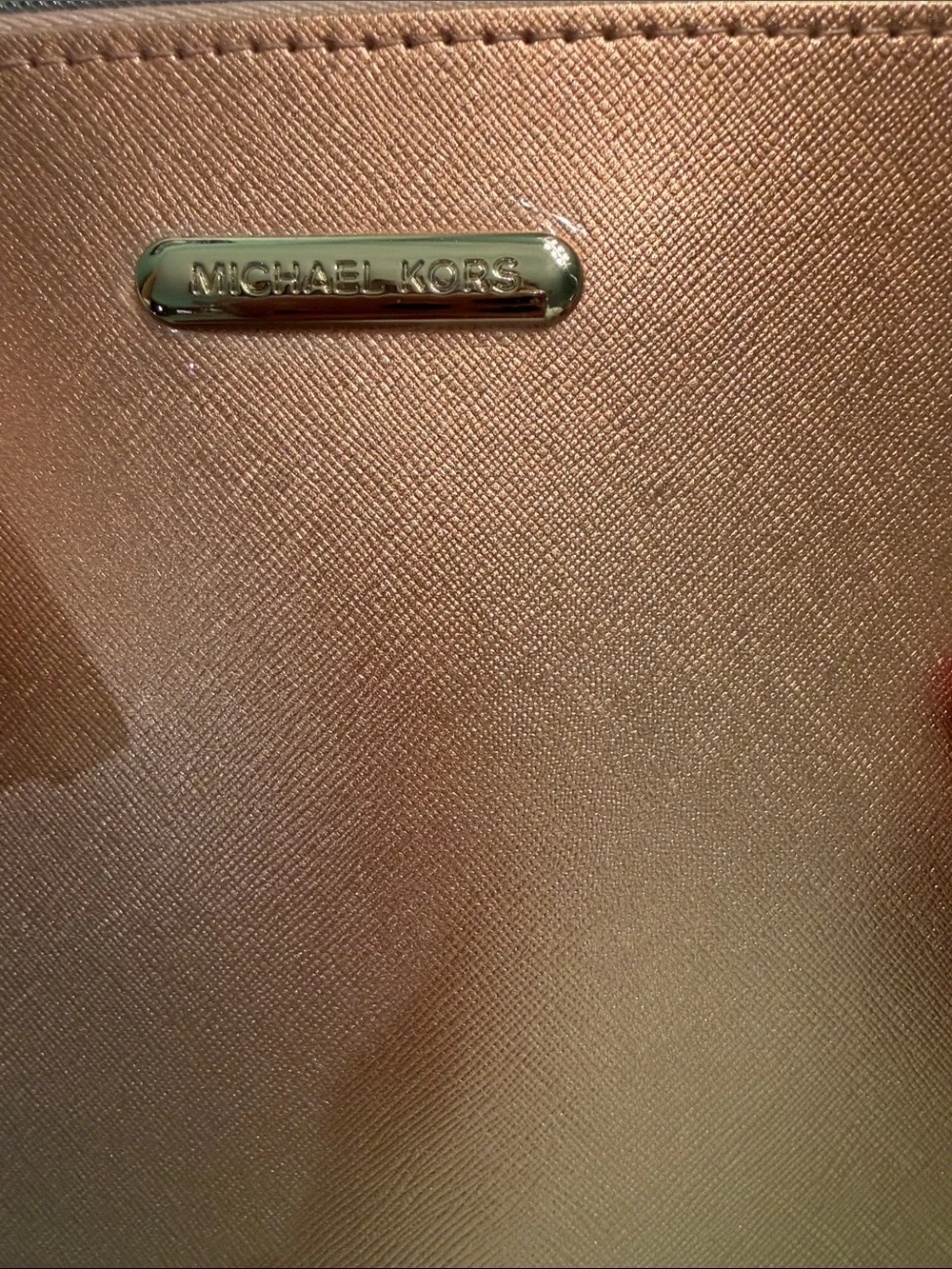 ✨LOW START✨Michael Kors Rose Gold Metallic Saffiano Wristlet - Picture 2 of 5